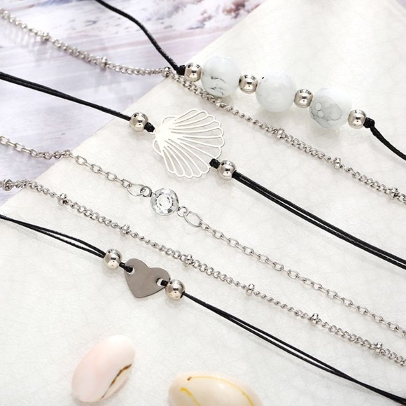 *MARGHERITA* 5-Pc Silver Fashion Bracelet Set - Picture 4 of 7